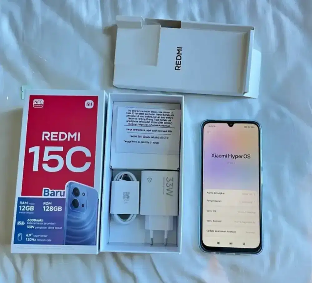 Redmi 15C Ram 6/128 Fulset like new