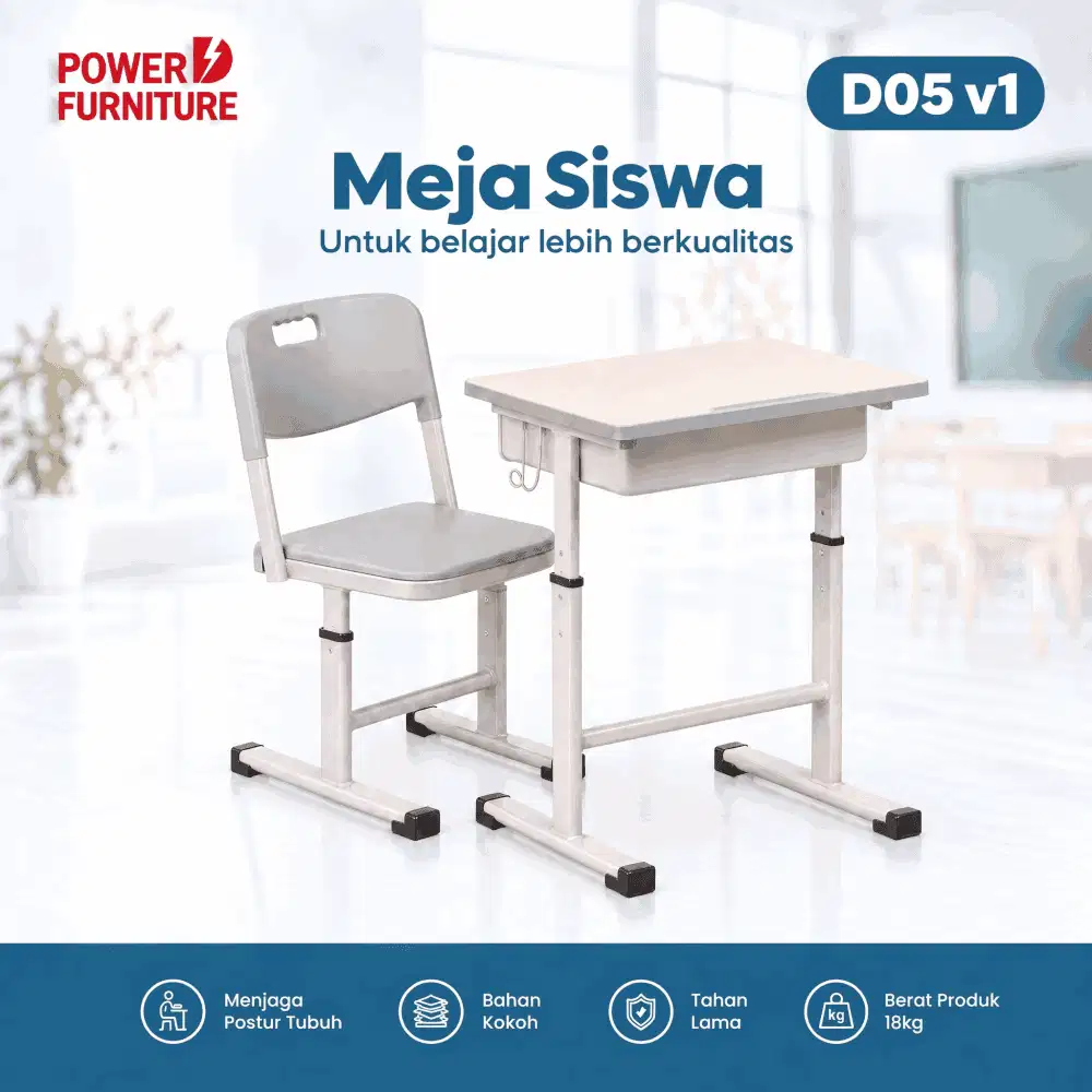 Bangku Sekolah D05 - Meja Siswa | Desain Ergonomis untuk Postur Anak