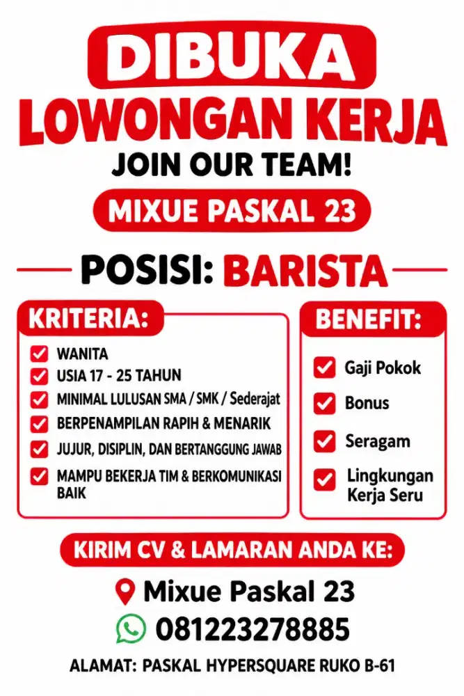 Lowongan Kerja Mixue Bandung