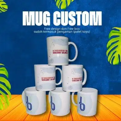 Mug Custom Cetak Full Color Untuk Souvenir Bisa Satuan Bijian