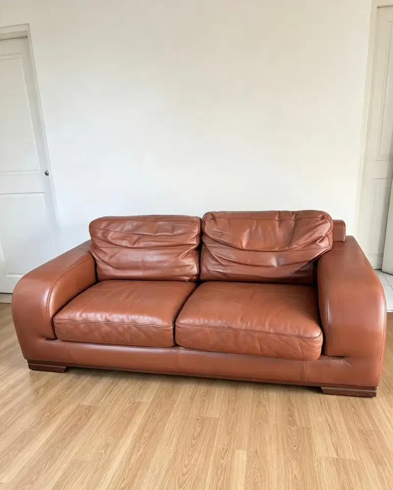 Sofa Soflex 3+2 Full Italian Leather Genuine ( Kulit Asli )