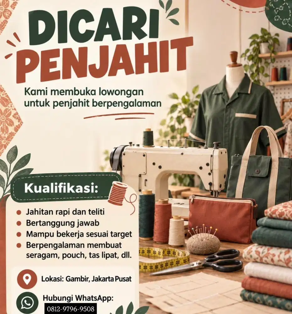 LOWONGAN KERJA PENJAHIT