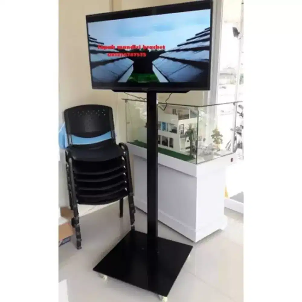TV LED plasma LG 50 inch + smartTV box + stand kaki besi