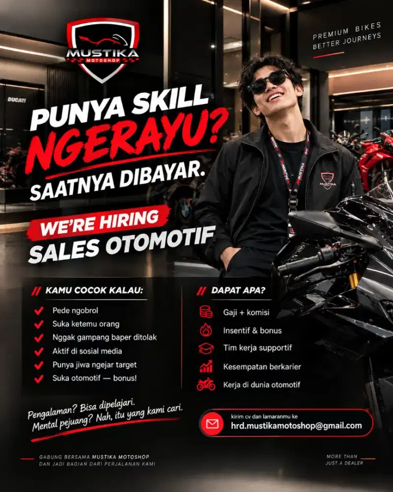 Dibutuhkan Sales Mustika, Segera!