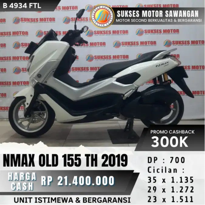 YAMAHA NMAX OLD 155 TH 2019 N MAX PUTIH MULUS BISA KREDIT BERGARANSI