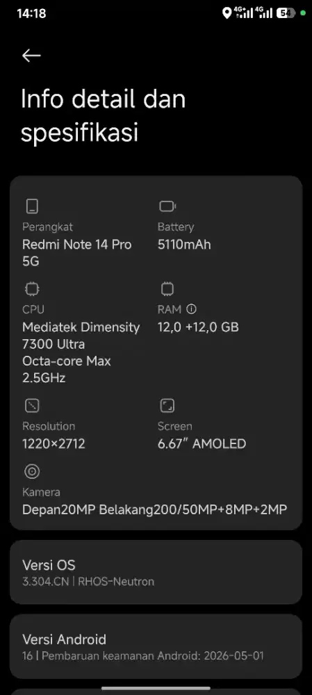 Xiaomi Redmi Note 14 Pro 5g 12+12 / 512 Deep Purple