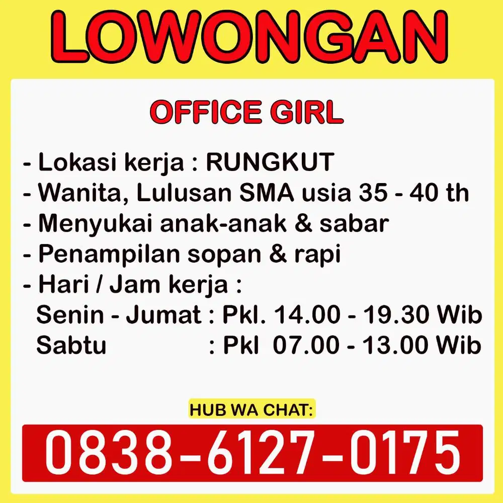 LOWONGAN CONTENT CREATOR , BUTUH SEGERA, LOKASI KERJA SBY SDA