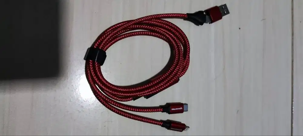 Fast Charging 3.0A 1.2M Nylon Braided Cable kabel data 3 in 1