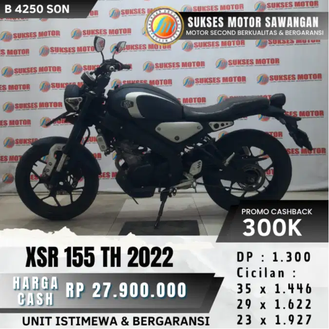 YAMAHA ALL NEW XSR 155 TH 2022 BIRU XSR155 MULUS CASH KREDIT BERGARANS