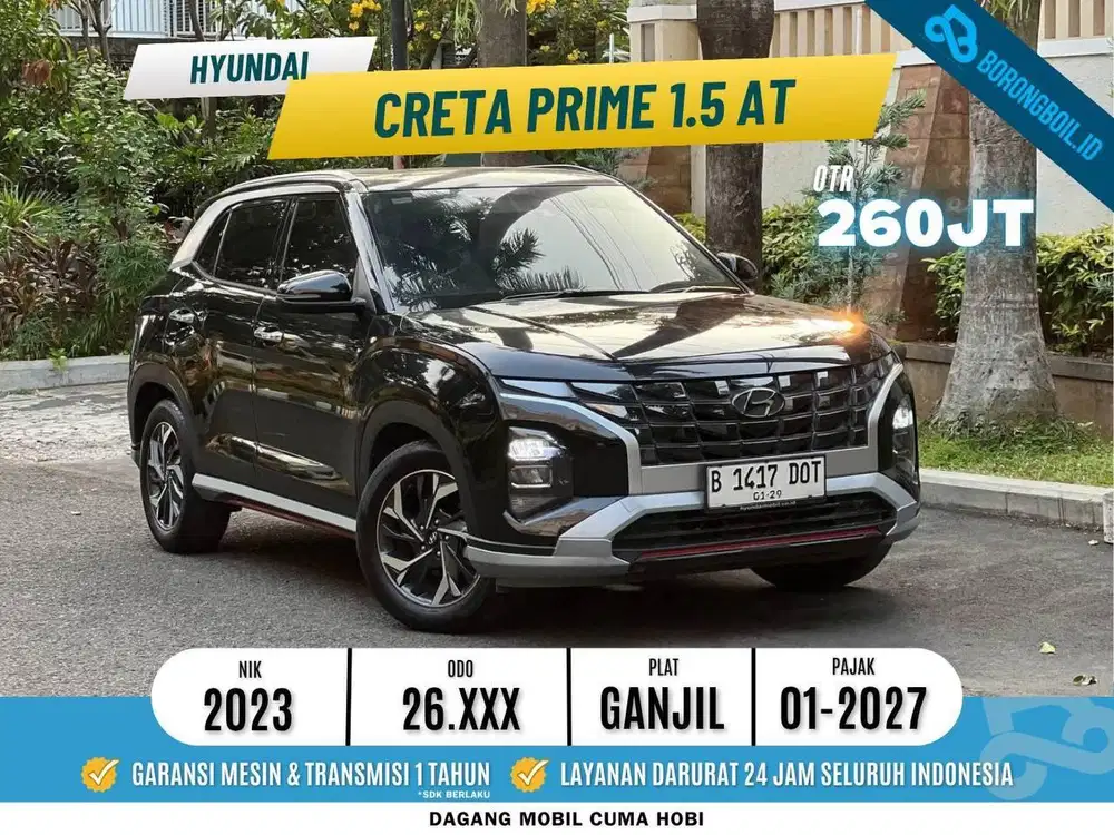 KM20rban HYUNDAI CRETA PRIME 1.5 AT SUNROOF 2023 HITAM LENGKAP
