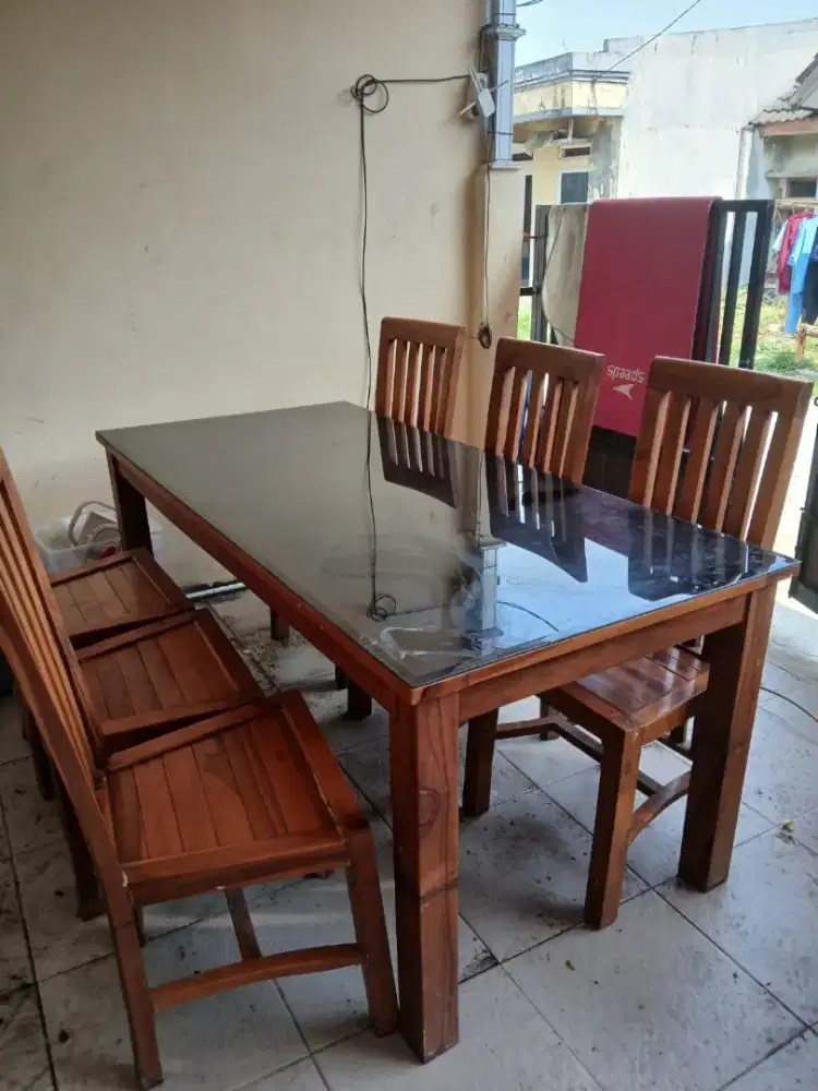 Jual 1 set kursi makan jati dari jepara