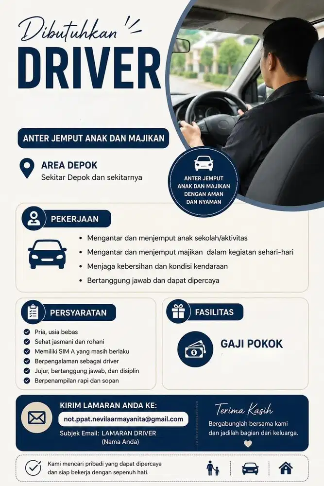 Dibutuhkan Driver Pribadi/Rumahan