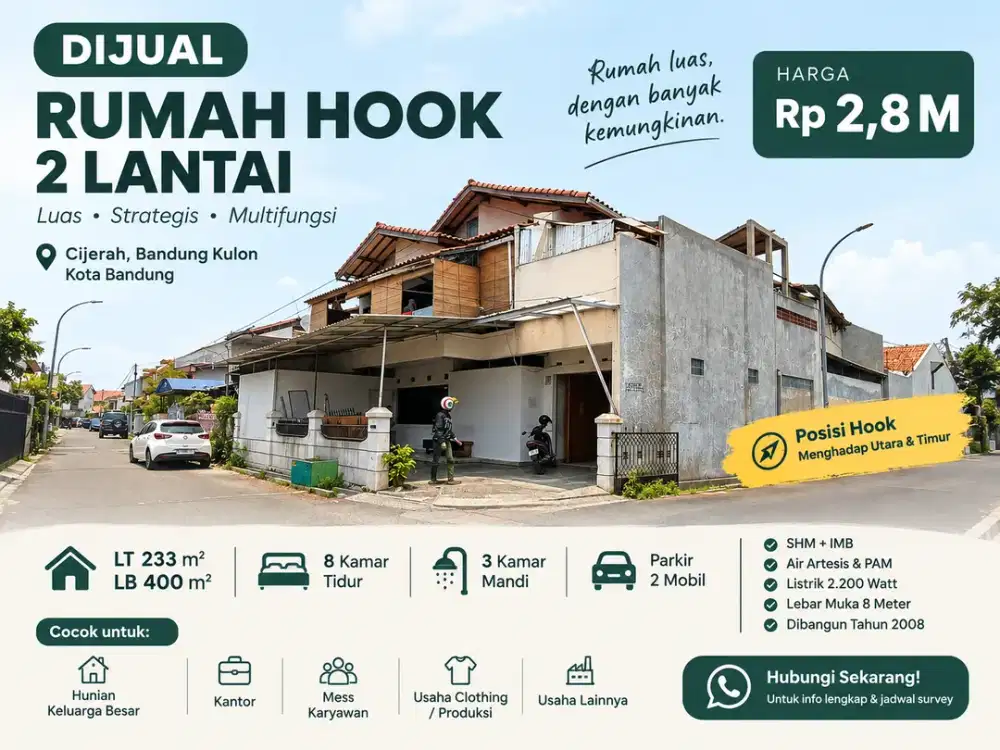 Rumah Hook 2 Lantai di Cijerah Bandung Kulon