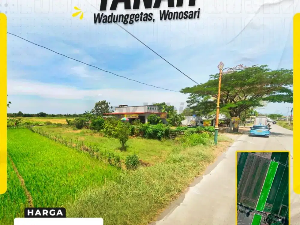 DIJUAL TANAH KERING STRATEGIS LUAS 2.018 M² DI WADUNGGETAS, WONOSARI, KLATEN