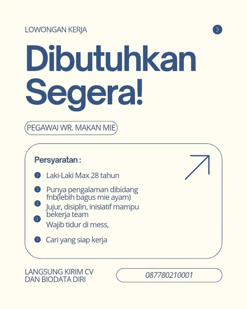 DIBUTUHKAN SEGERA