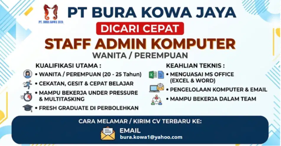 Lowongan Kerja Admin - PT Bura Kowa Jaya
