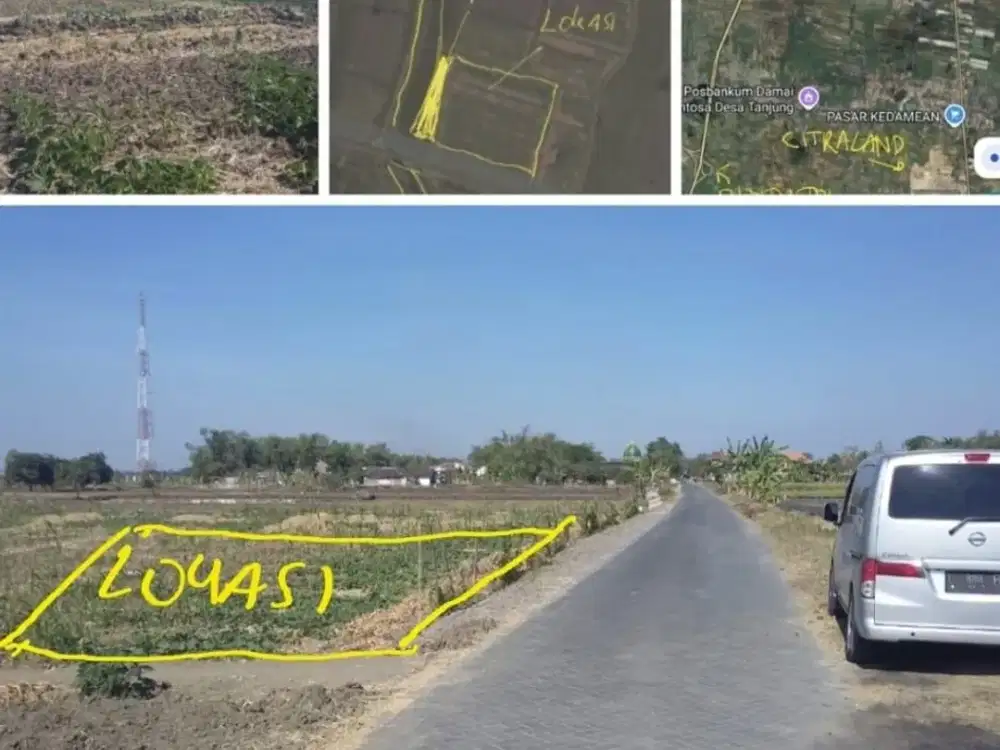 JUAL TANAH STRATEGIS DI KEDAMAIN MENGANTI GRESIK COCOK UNTUK GUDANG DAN INDUSTRI