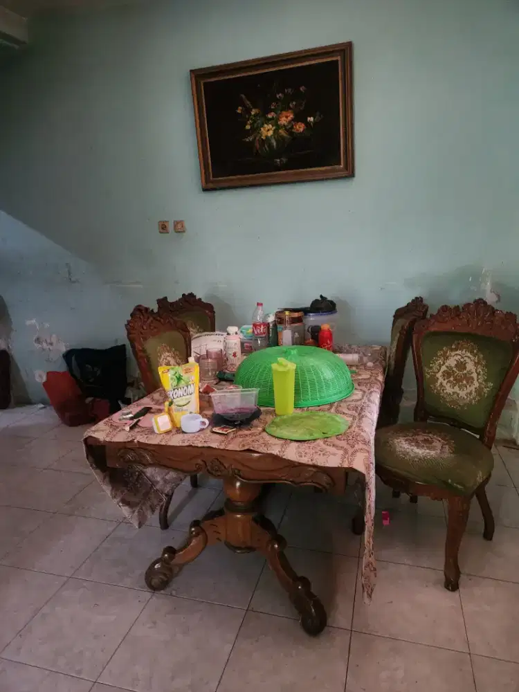 buffet meja kursi jati tua