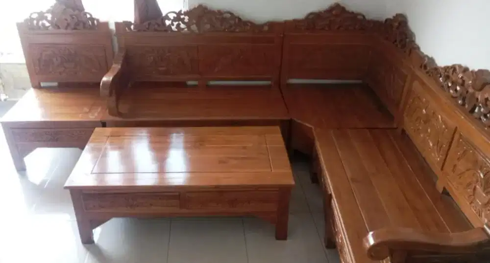 Kursi sudut jati / Bagong
