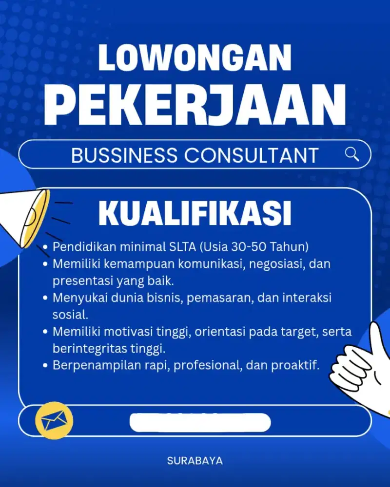 LOKER SURABAYA, DIBUTUHKAN SECEPATNYA