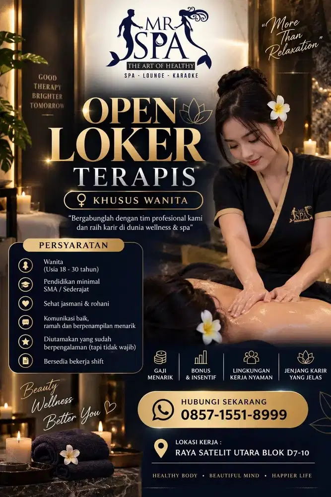 Open loker terapis spa surabaya