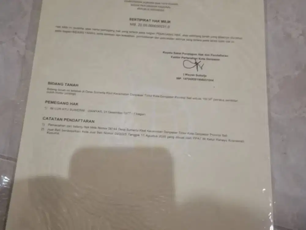 DIJUAL TANAH LOKASI DENPASAR