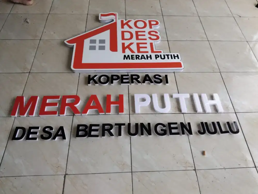 Pembuatan Huruf Timbul Akrilik, Stainless dll