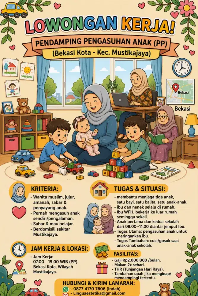 LOWONGAN KERJA, PENDAMPING PENGASUHAN ANAK (PP)
