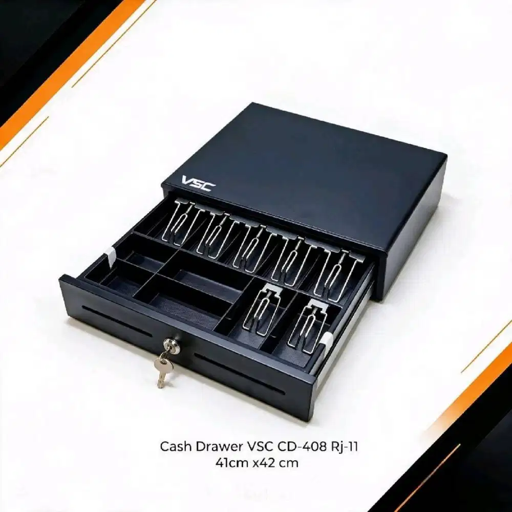 Cash Drawer VSC CD 408 RJ-11 laci uang kasir 7 slot uang kertas 4 slot