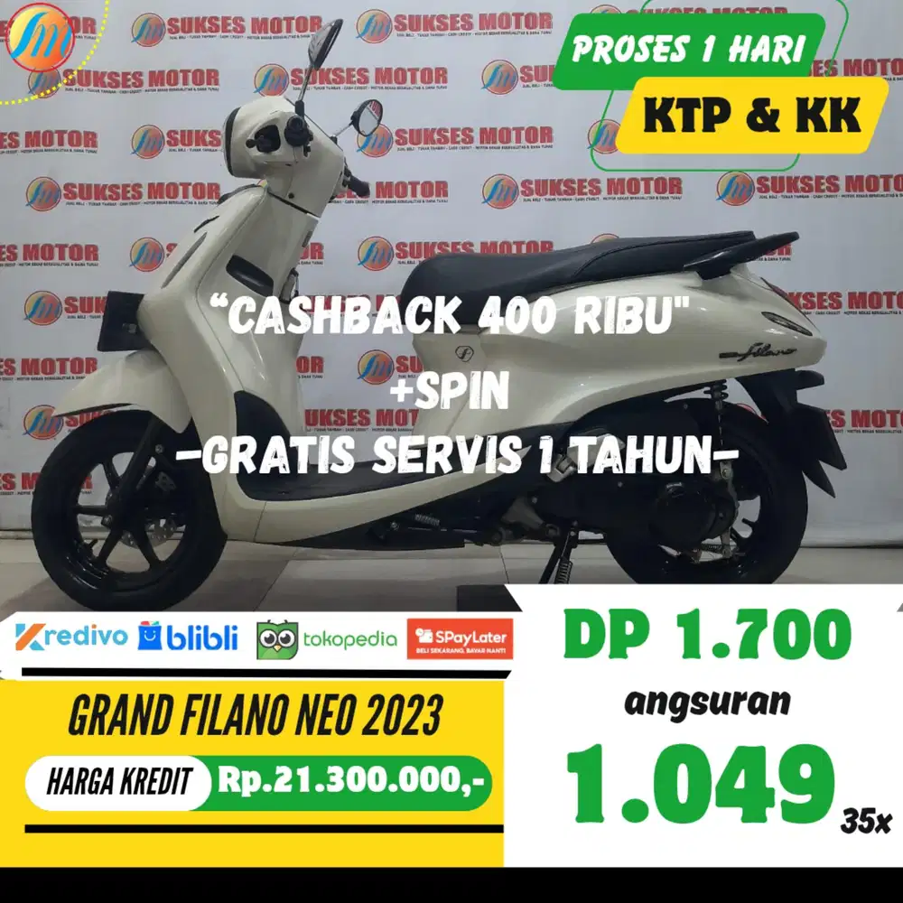 YAMAHA GRAND FILANO NEO 2023 KREDIT MURAH ANGSURAN SANGAT RENDAH