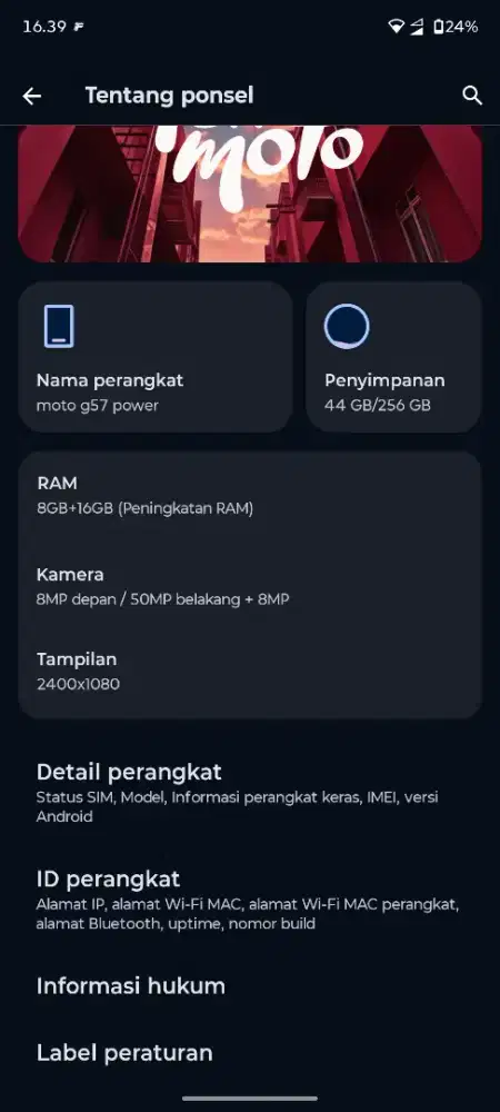 Hp moto g57 power