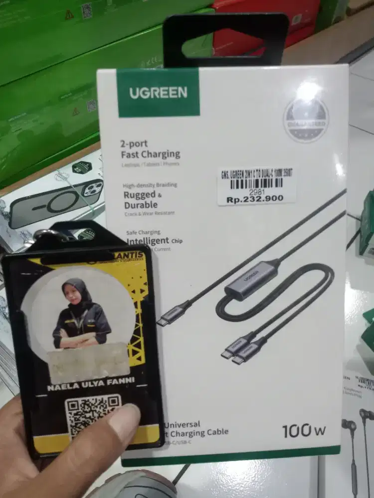UGREEN 2IN C TO DUAL-C 100W| ATLANTIS DAHSYAT