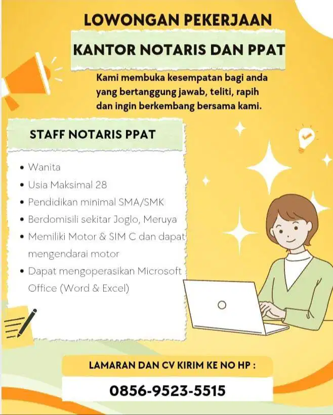 Lowongan Pekerjaan Kantor Notaris dan PPAT