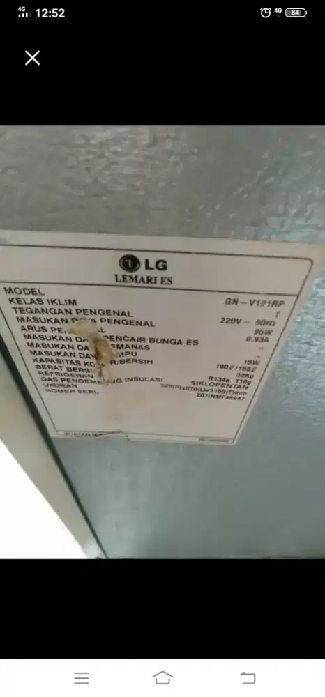 Kulkas merk LG satu pintu