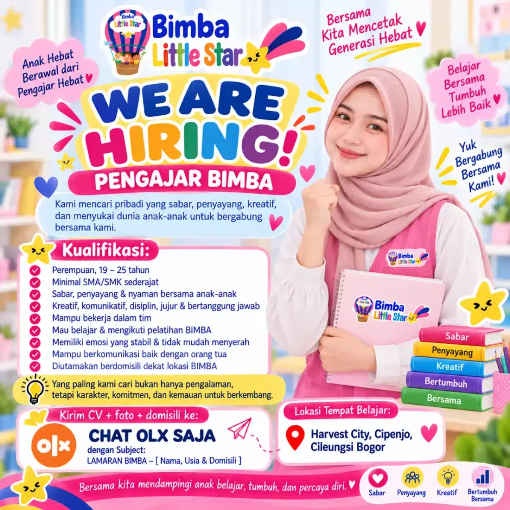 Di Cari Pengajar Bimba Cipenjo Cileungsi Bogor