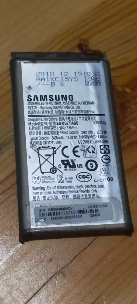 Original 100% Baterai Cabutan Samsung S10 edge/BG973.(Kanibal)