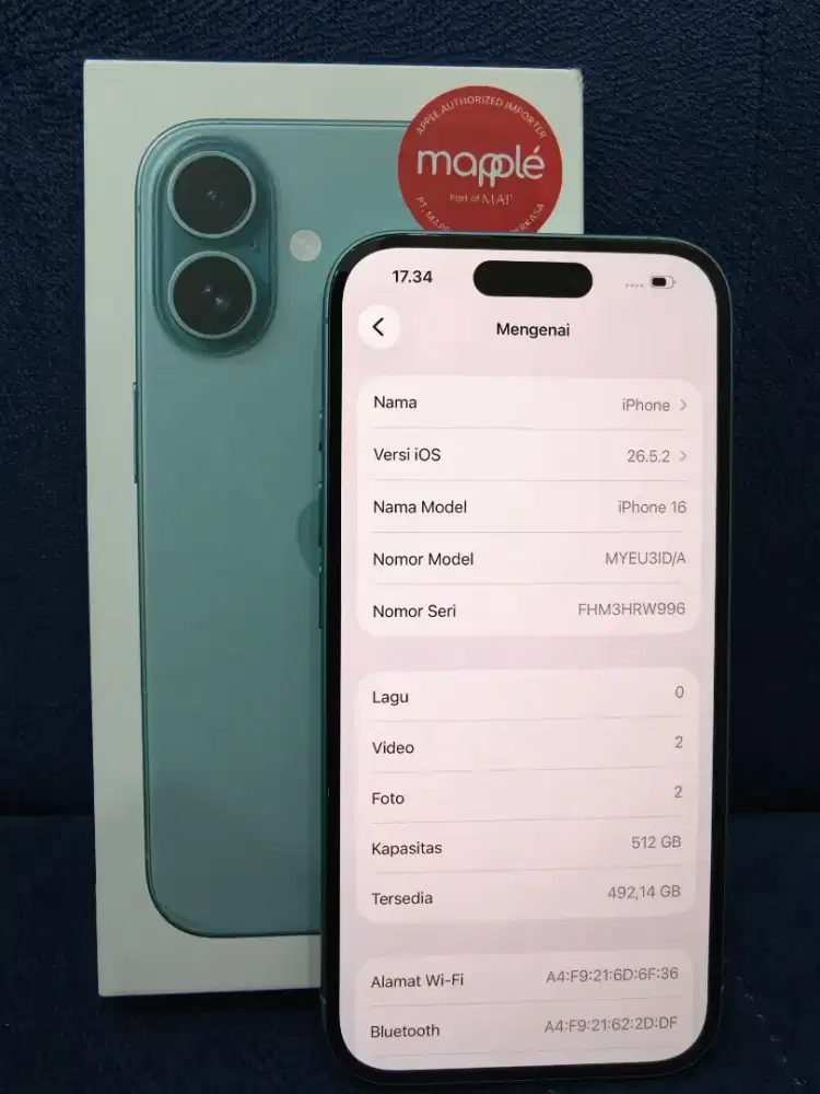 iPhone 16 512GB iBox Teal Garansi On