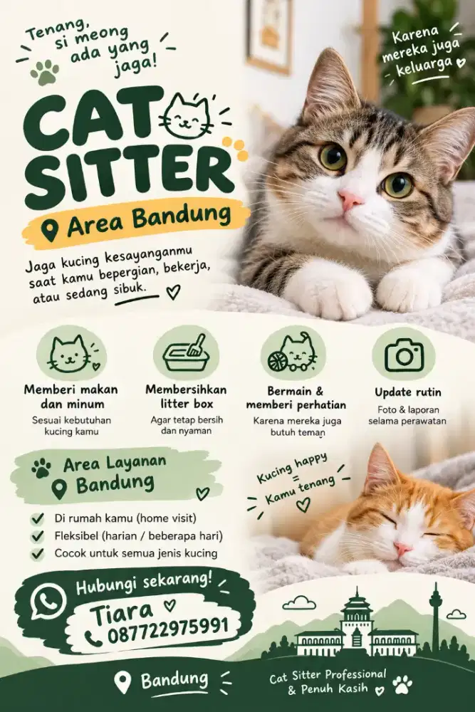 Cat sitter area bandung panggilan