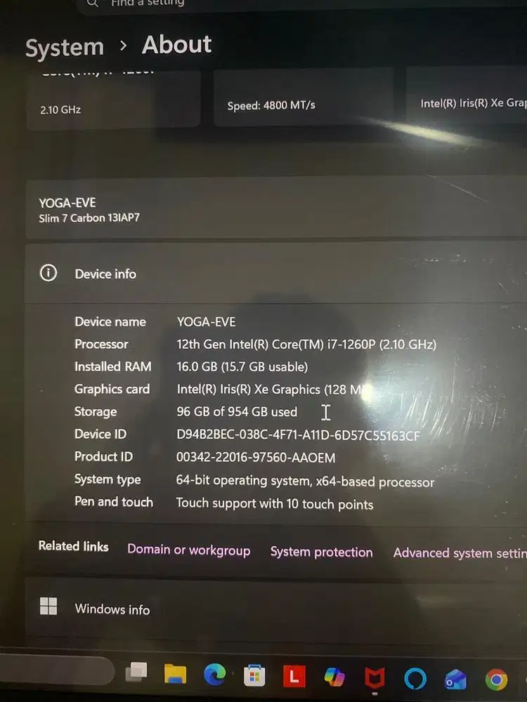 Laptop lenovo intel core i7 gen 12th