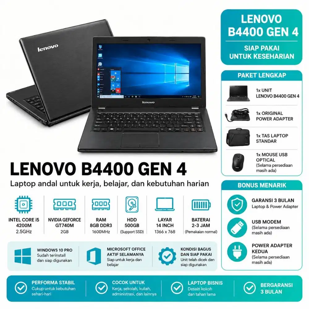 Lenovo B4400 Gen 4 | Core i5 | NVidia GT740M 2GB | RAM 8GB | HDD 500GB