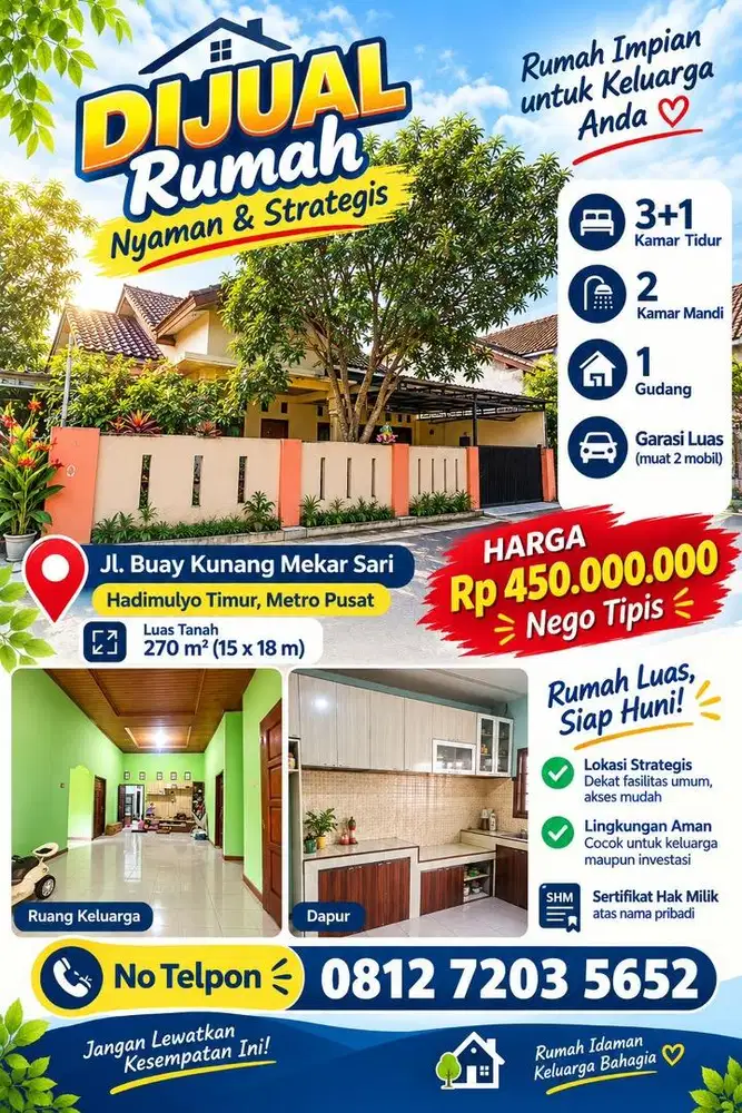 Rumah Dijual tanpa perantara (NEGO)