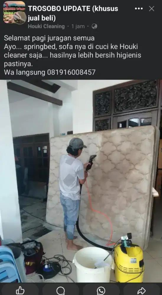 Sofa , springbed kotor bisa kembali bersih.mau?