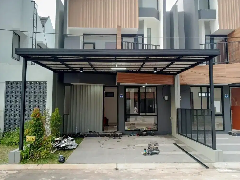 kanopi rumah moderend inlcude terpasang