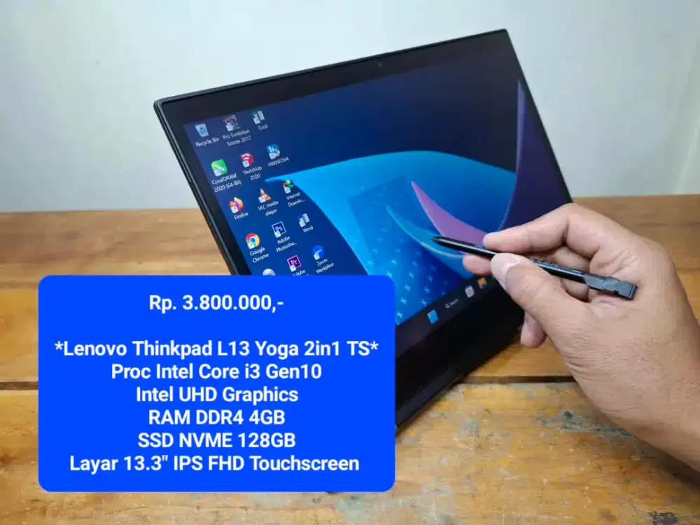 Lenovo Thinkpad L13 Yoga 2in1 Core I3 Gen10 Ram 4GB Nvme 128GB
