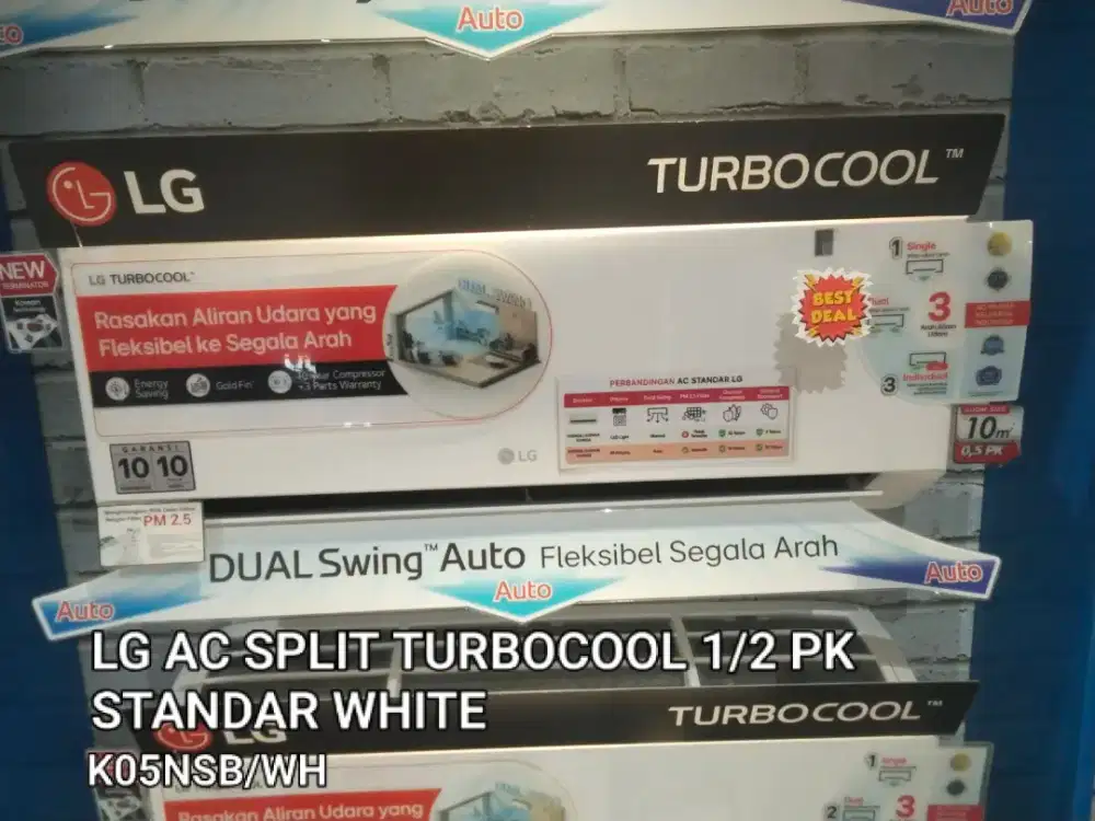 LG AC SPLIT TURBOCOOL 1/2 PK STANDAR WHITE