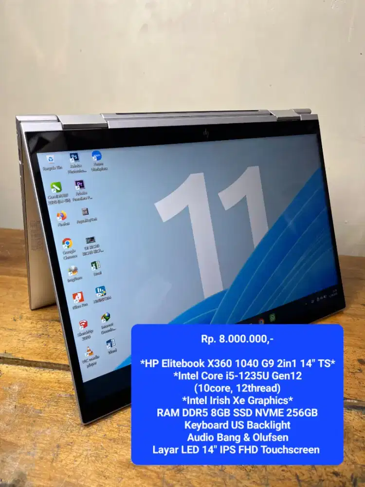 HP Elitebook X360 1040 G9 2in1 Core I5 1235U Ram 8GB Nvme 256GB