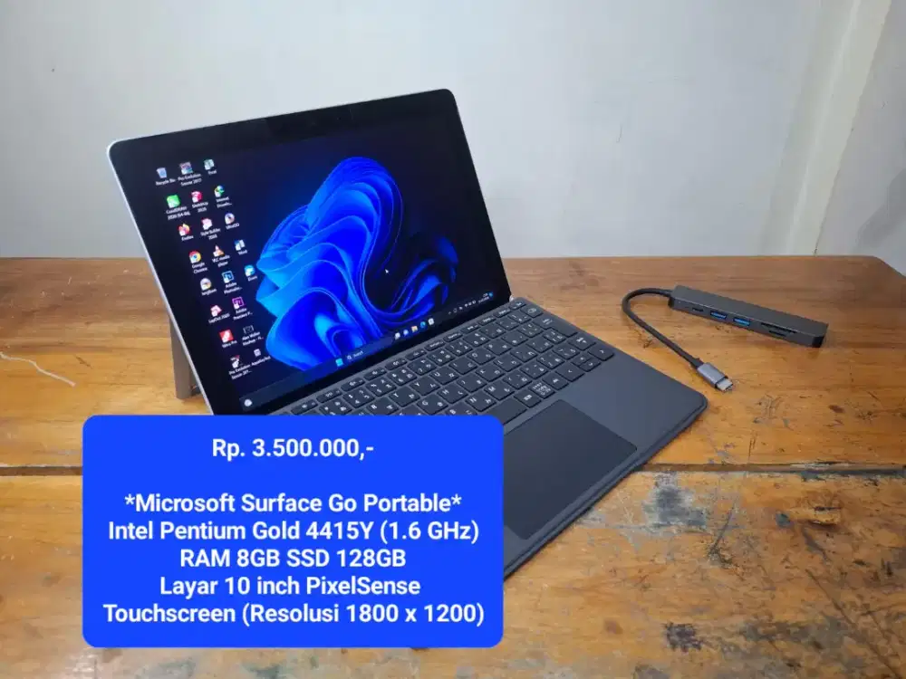 Microsoft Surface Go Portable Pentium Gold 4415Y Ram 8GB SSD 128GB