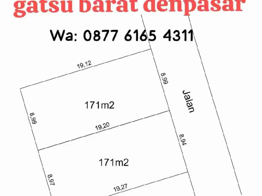 Tanah kecil di gn Catur Denpasar Barat