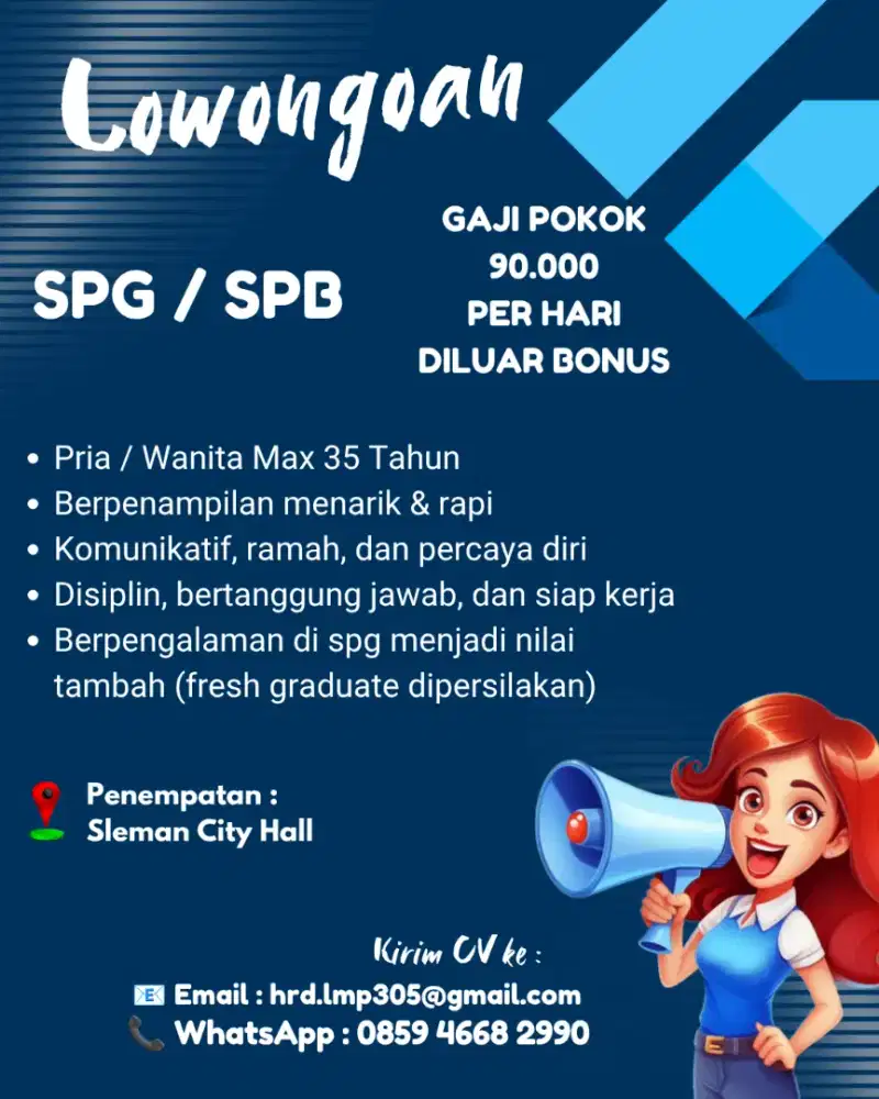 DIBUTUHKAN SEGERA SPG/B