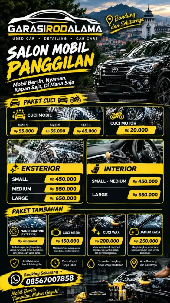 SALON MOBIL PANGGILAN BANDUNG & SEKITARNYA!